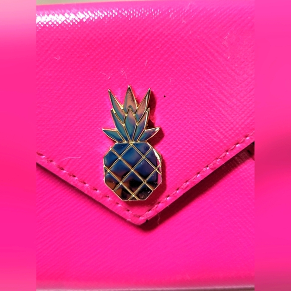 Victoria's Secret Pink Pineapple Gold Chain Envelope Wallet - Picture 6 of 10